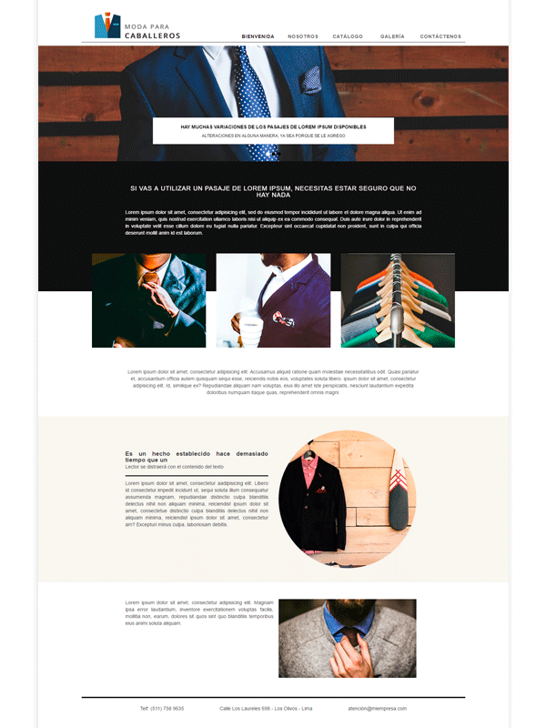 Página Web de Cápsula Digital|Moda Caballeros